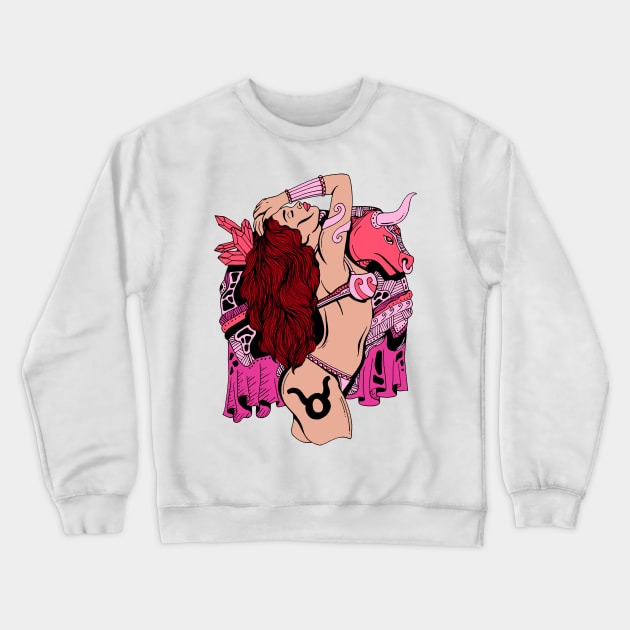 Taurus Beauty - Pink Edition Crewneck Sweatshirt by kenallouis